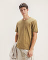 Playera Beige Manga Corta,CAFE CLARO