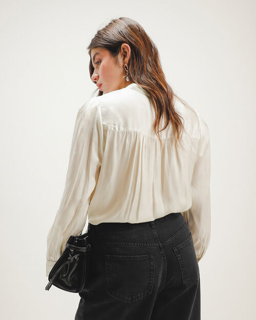 Camisa Blanca Sat&iacute;n