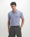 Polo Azul Slim,AZUL EMPOLVADO