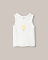 Tank Top Estampada Azul,BLANCO