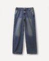 Jeans Fit Wide Leg Azul,AZUL EMPOLVADO