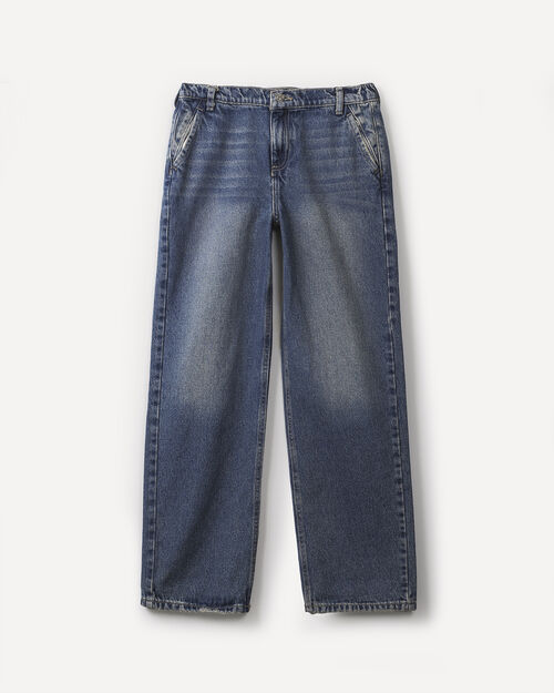 Jeans Fit Wide Leg Azul
