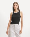 Top Beige Contraste,NEGRO