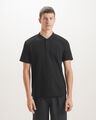 Playera Henley B&aacute;sica,NEGRO