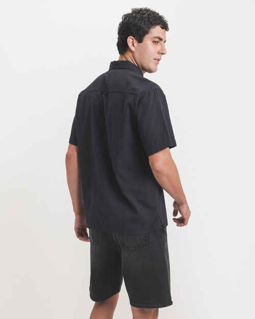 Camisa Negra Manga Corta