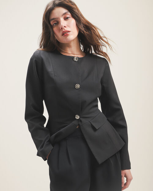 Blazer Negro Botones