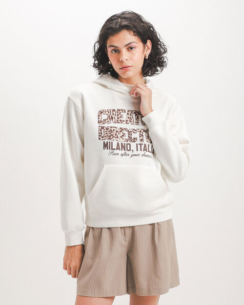Sudadera Blanca Con Dise&ntilde;o