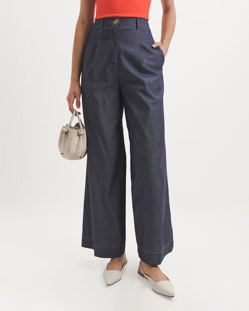 Pantal&oacute;n Azul Wide Leg