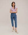 Jeans Baggy Paper Bag Cropped,AZUL ACERO