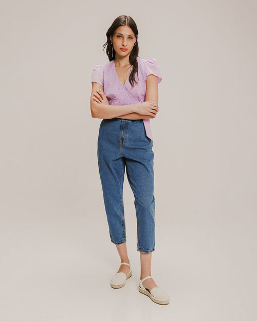 Jeans Baggy Paper Bag Azul