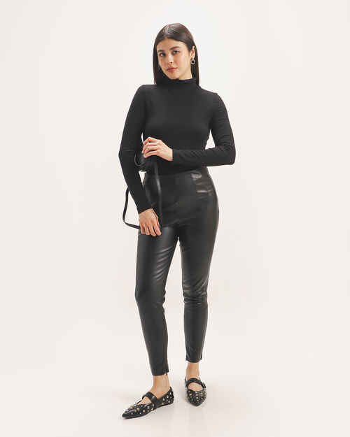 Leggings Negro Con Pinzas