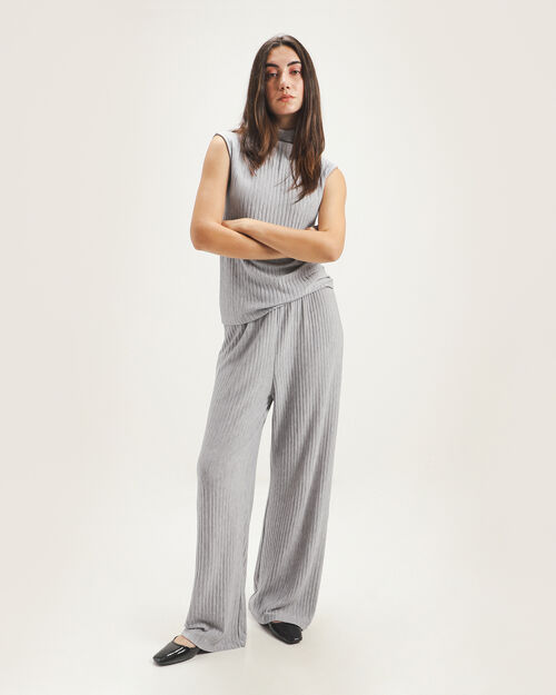 Pantalón Gris Wide Leg