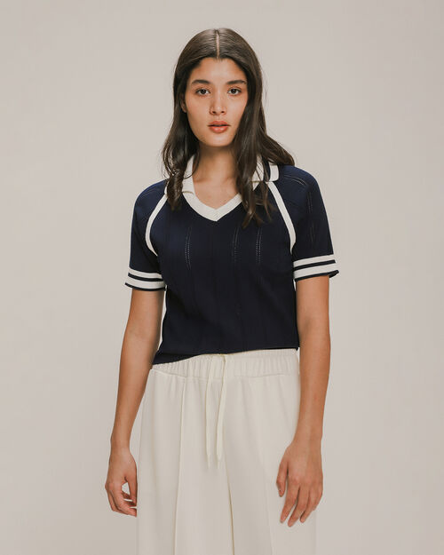 Polo De Punto Azul