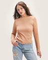 Top Beige Cuello Alto,PALO ROSA