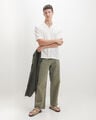Jeans Fit Straight Verde,VERDE