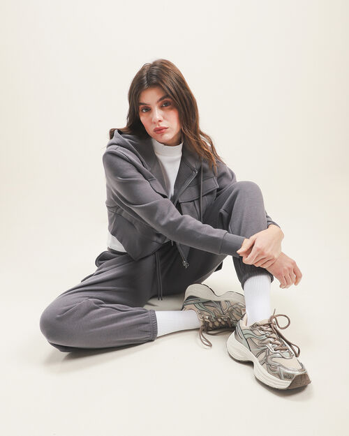 Sudadera Gris Bolsas
