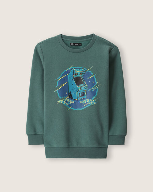 Sudadera Verde Estampada