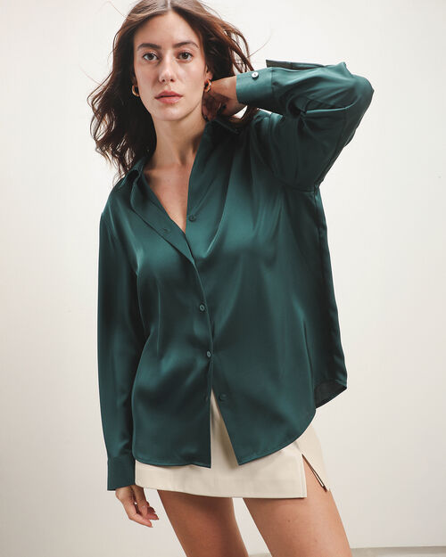 Camisa Satinada Verde