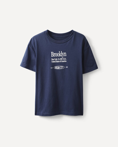 Playera Azul Estampada