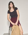 Short Falda Gris,ROJO OBSCURO