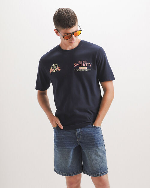 Playera Azul Manga Corta