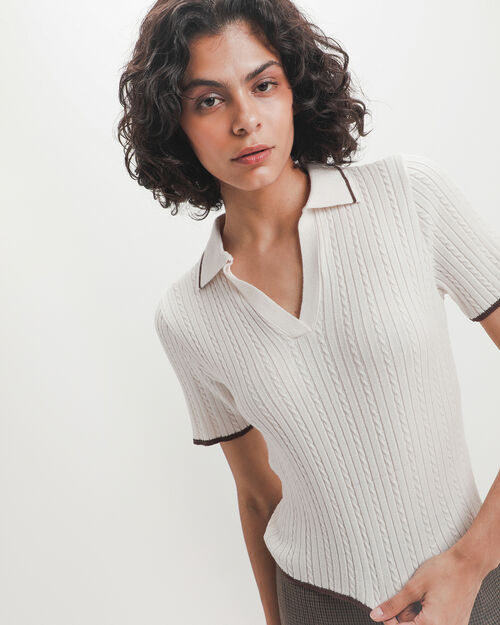 Polo Cropped Beige