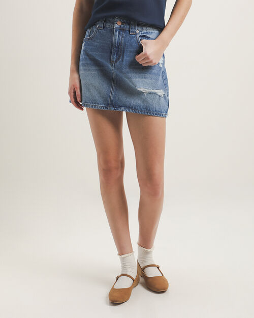 Falda Mini Mezclilla Azul
