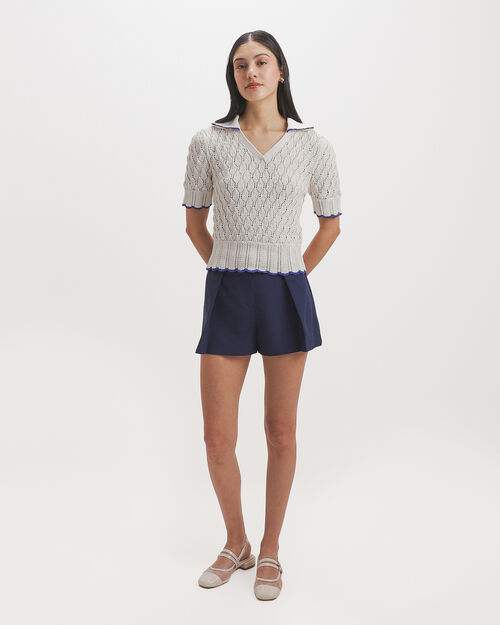 Short Azul Pinzas