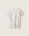 Playera Manga Corta Flores,BLANCO