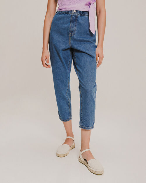 Jeans Baggy Paper Bag Azul