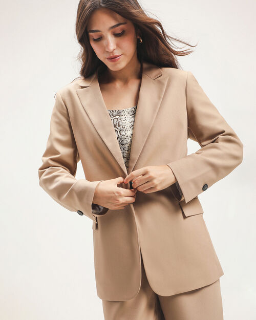 Blazer Café Con Botón