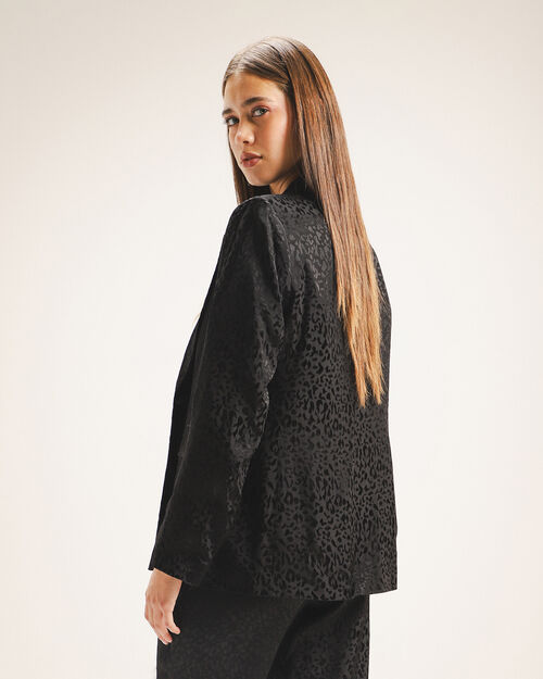 Blazer Satinado Animal Print