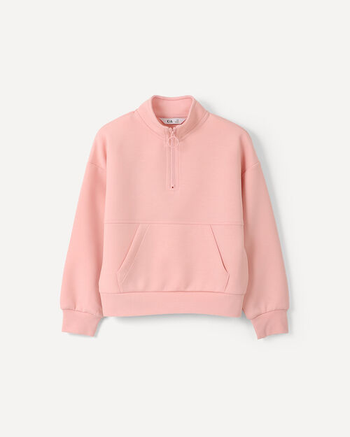 Sudadera Rosa Half Zipper