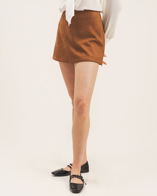 Short Falda Caf&eacute;