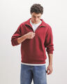 Sudadera Cuello Alto,ROJO OBSCURO