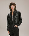 Chamarra Bomber Efecto Piel,NEGRO