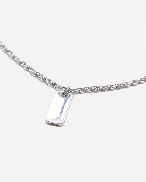 Collar Placa Plateada