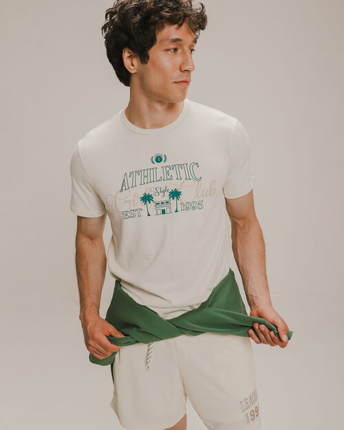 Playera Estampada Blanca