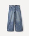 Jeans Wide Leg Bordado,AZUL EMPOLVADO