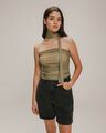 Top Strapless Verde,VERDE EMPOLVADO