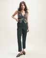 Pantalón Pinzas Beige,VERDE BOSQUE