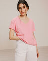 Playera Cuello V Animal Print,ROSA