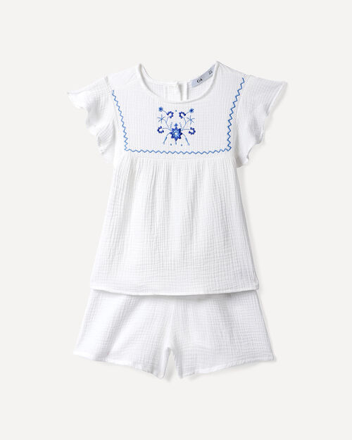 Conjunto Blanco Bordado