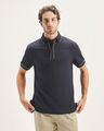 Polo Manga Corta Beige,AZUL MARINO