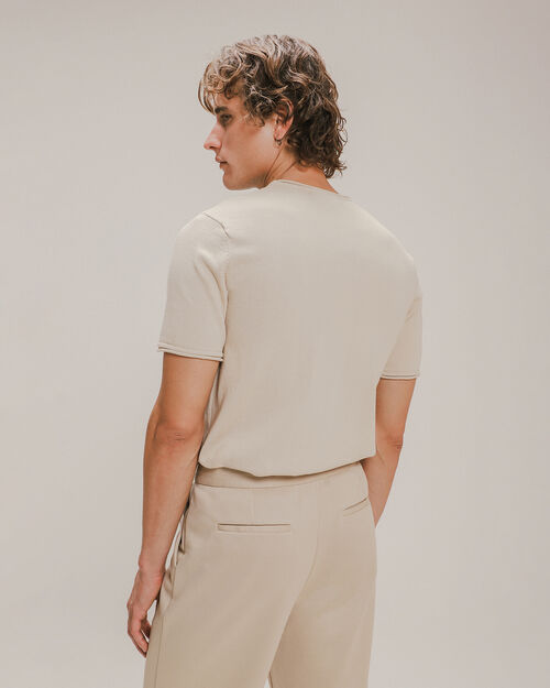 Playera Manga Corta Beige