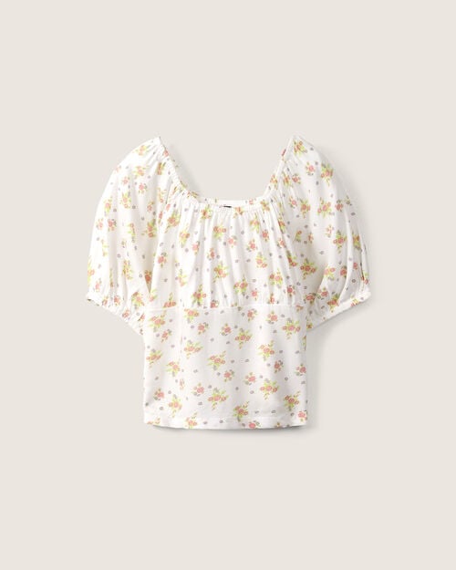 Blusa Abullonada Flores