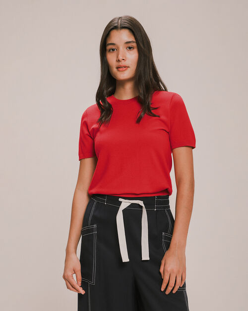 Top Manga Corta Roja