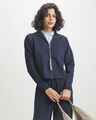Sudadera Doble Zipper,AZUL MARINO