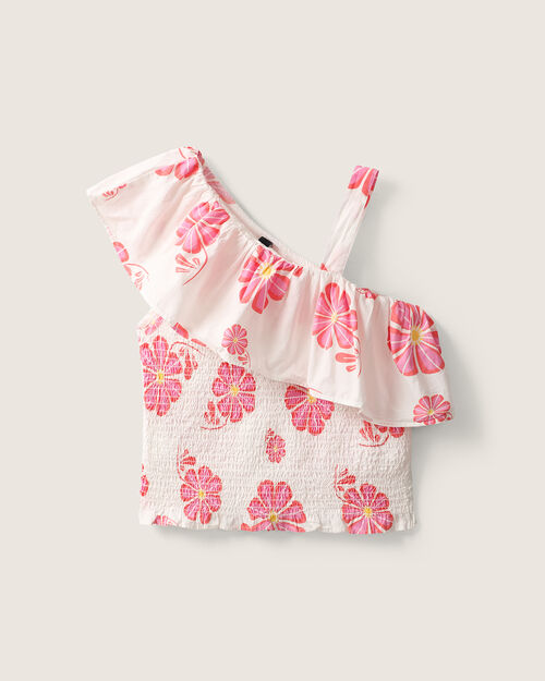 Blusa Asim&eacute;trica Flores