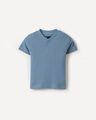 Playera Azul Henley,AZUL ACERO
